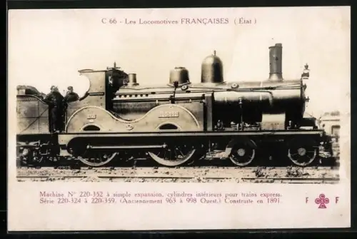AK Les Locomotives Francaises, Machine N° 220-359, französische Eisenbahn