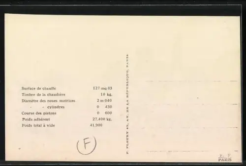 AK französische Eisenbahn, Machine No. 220-209, à simple expansion, 2 cylindres, pour trains express