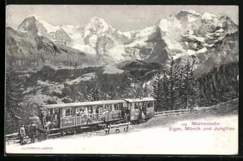 AK Blick von der Mürrenbahn auf Eiger, Mönch und Jungfrau