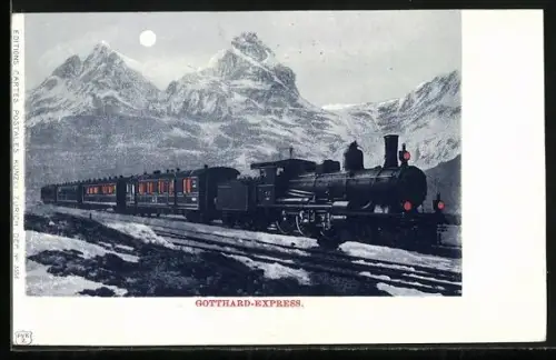 AK Gotthard-Exporess im Schnee, schweizer Eisenbahn