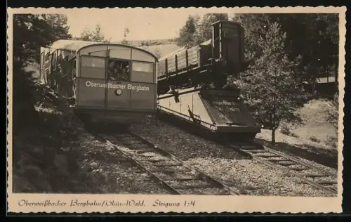 AK Oberweissbach, Oberweissbacher Bergbahn /Thür.-Wald, Steigung 1:4
