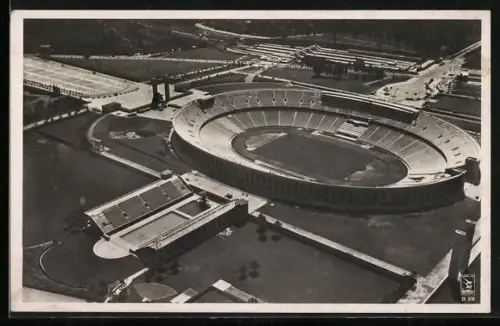 AK Berlin, Reichssportfeld, Fliegeraufnahme vom Stadion