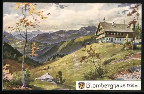 Künstler-AK Carl Moos: Blomberghaus, sommerliches Panorama