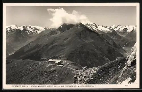 AK Starkenburger Hütte, Ansicht mit Obernberg und Unterbergtal