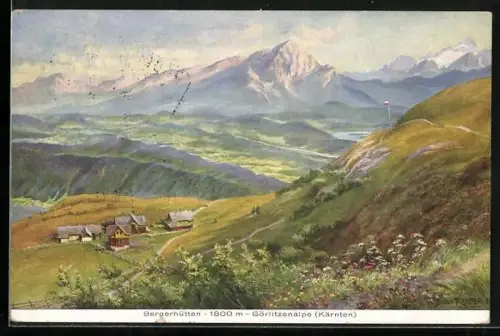 Künstler-AK Arriach, Bergerhütten, Görlitzenalpe