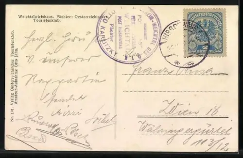 AK Reichenau an der Rax, Hirschwang, Weichtalwirtshaus im Weichtal