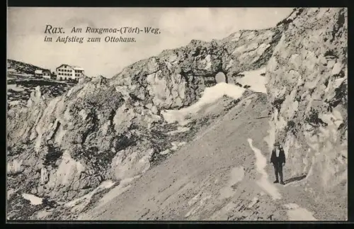 AK Ottohaus, Raxmoa-Törl-Weg, Aufstieg zur Berghütte