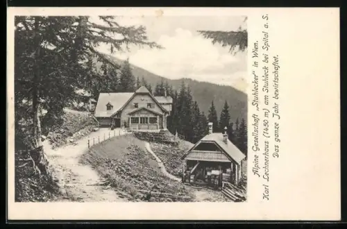 AK Karl Lechnerhaus, Hütte der Alpinen Gesellschaft Stuhlecker in Wien