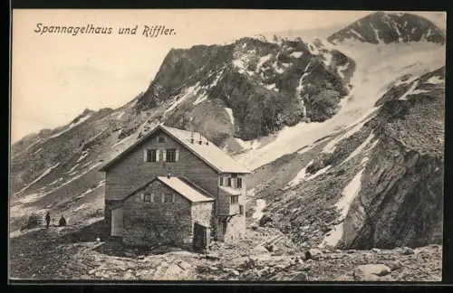 AK Spannagelhaus, Blick zur Berghütte