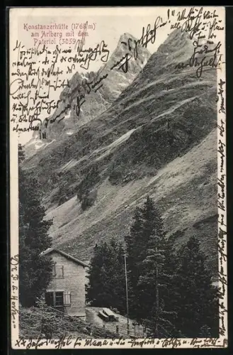 AK Konstanzerhütte am Arlberg, Ansicht mit Pateriol