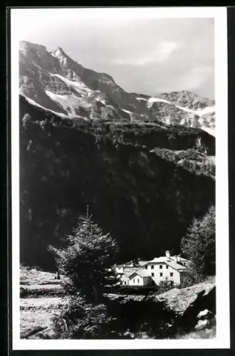 AK Rauris, Kolm-Saigurn, Naturfreundehaus Kolm-Saigurn mit dem Hohen Sonnblick