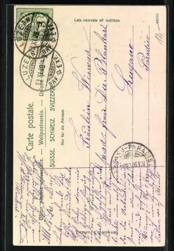 AK Luzern, Mann mit Hundegespann