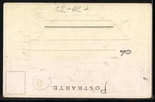 Passepartout-Lithographie Nürnberg, Burg von Westen, Wappen