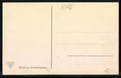 AK Schledehausen / Bissendorf, Ortsansicht mit Dorfbewohnern