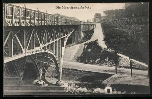 AK Berlin-Grunewald, Blick auf die Heerstrassenbrücke
