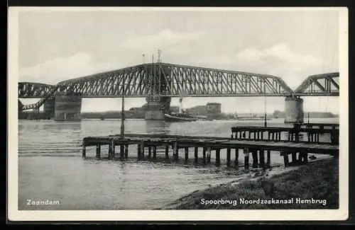 AK Zaandam, Spoorbrug Noordzeekanaal Hembrug