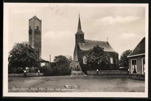 AK Barendrecht, Ned. Herv. Kerk met watertoren