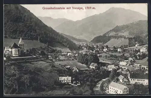 AK Grosshollenstein, Ortsansicht mit Voralpe