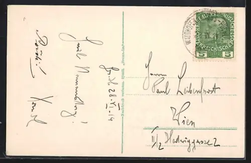 AK Grosshollenstein, Ortsansicht mit Voralpe