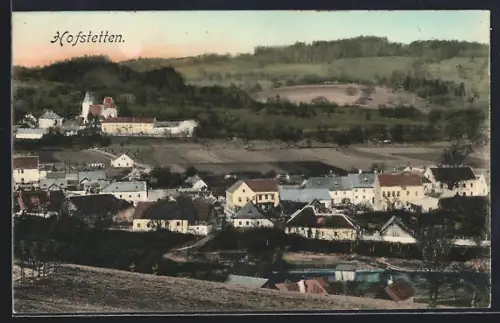 AK Hofstetten-Grünau, Hofstetten, Ortspartie mit Kirche