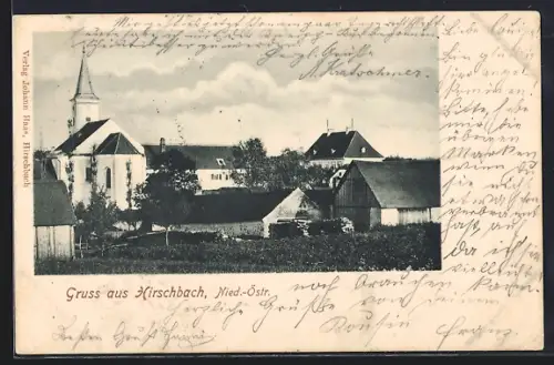 AK Hirschbach /Nied.-Östr., Partie an der Kirche