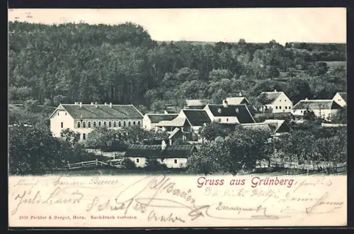 AK St. Bernhard-Frauenhofen, Gruss aus Grünberg, Blick über die Dächer