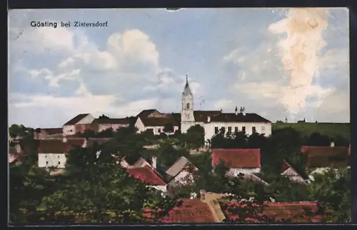 AK Gösting bei Zistersdorf, Teilansicht mit Blick auf die Kirche