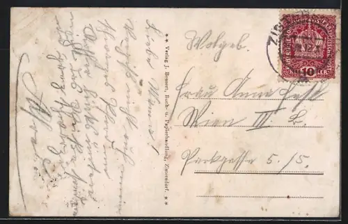 AK Gösting bei Zistersdorf, Teilansicht mit Blick auf die Kirche