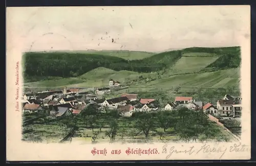 AK Gleissenfeld, Totalansicht mit Feldern