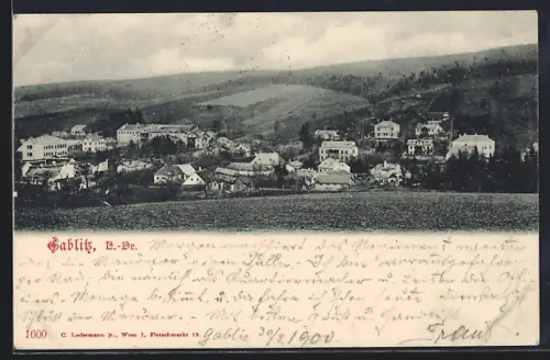 AK Gablitz /N.-Oe., Ortsansicht mit Feldlandschaft