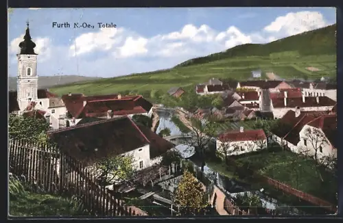 AK Furth, Teilansicht mit Kirche