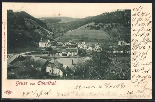 AK Weiten /N.-Oe., Eitenthal, Ortsansicht mit Brücke und Talblick
