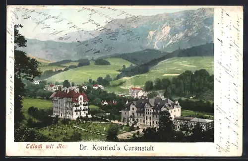 AK Edlach, Dr. Konrieds Kuranstalt mit Rax