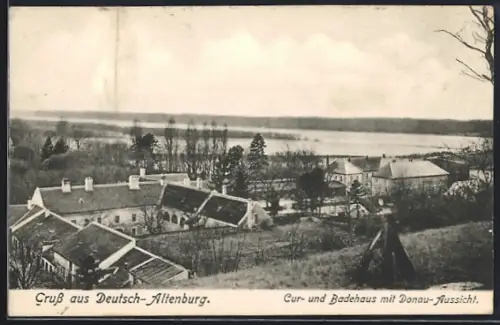 AK Deutsch-Altenburg, Kur- und Badehaus mit Donau-Aussicht