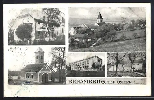 AK Behamberg, Totalansicht, Spritzenhaus der Feuerwehr & Gasthaus