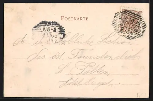 AK Amstetten, Hauptplatz mit Rathaus