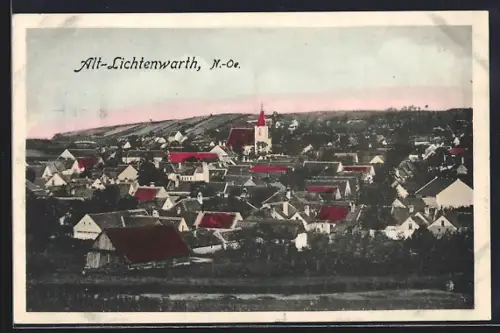 AK Alt-Lichtenwarth /N.-Oe., Ortspartie mit Blick auf die Kirche
