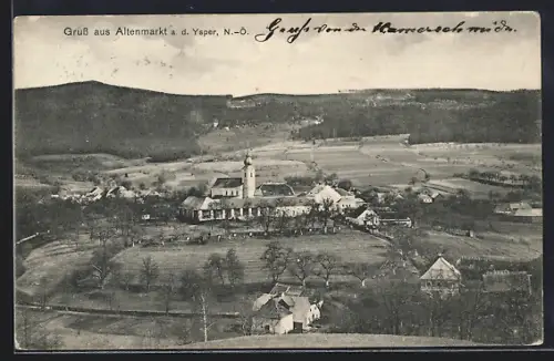 AK Altenmarkt a. d. Ysper, Totalansicht von einen Berg aus