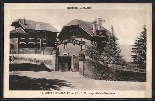 AK Thonon-les-Bains, Hotel Beau-Site, Arnold, propriétaire-directeur