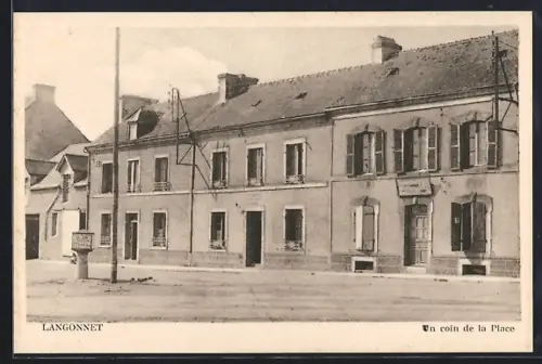AK Langonnet, Un coin de la Place