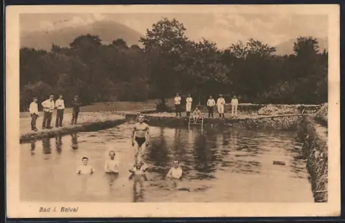 AK Belval, Schwimmbad mit Badegästen