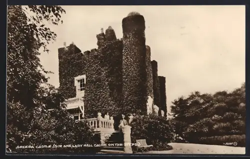 AK Greena Castle, Sir and Lady Hall Caine on the Steps