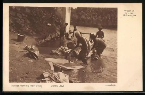 AK Central Java, Natives washing their clothes in the River