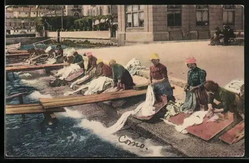 AK Riva del Garda, Lavandaie, Waschfrauen am Ufer bei der Arbeit