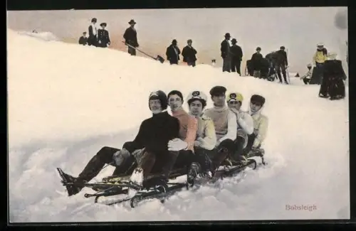 AK Bobsleigh, Schlittenfahrt im Winter