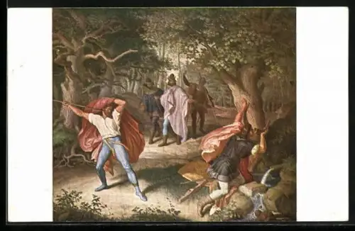 AK Nibelungen, Siegfrieds Ermordung durch Hagen von Tronje