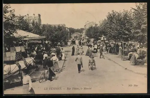 AK Le Vesinet, Rue Thiers, le Marche