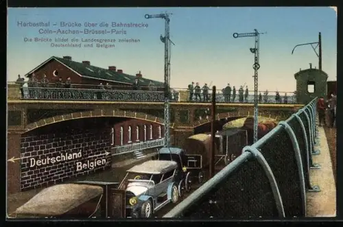 AK Herbesthal, Bahnbrücke Belgien-Deutschland