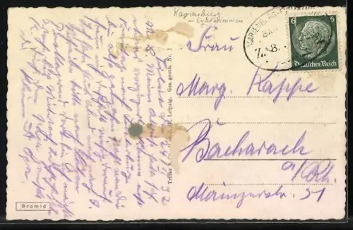 AK Tilsit, Königin-Luise-Brücke mit Dampfer