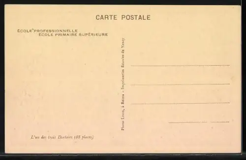 AK Reims, École Professionnelle, L`un des trois Dortoirs, Schlafsaal